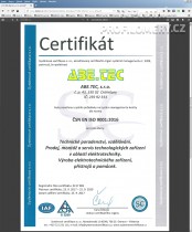 Certifikát ISO9001