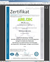 Certifikát ISO9001